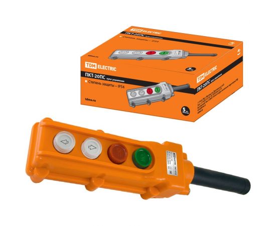 Пульт управления TDM ПКТ-20ПС, кнопки Пуск с фиксацией, Стоп, вверх, вниз, IP54 SQ0706-0007 