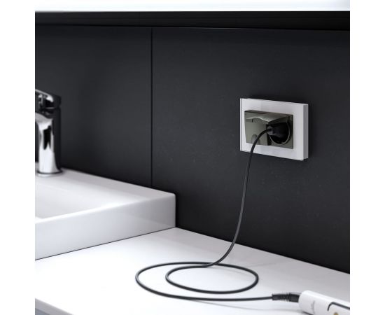 Двойная влагозащищенная розетка WERKEL W1172208 с заземлением с защитными крышками и шторками черный матовый a057286 – изображение 2