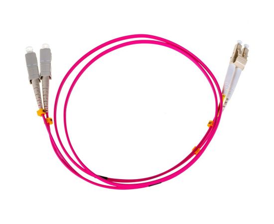 Переходной оптический шнур NIKOMAX, MM 50/125 OM4, SC/UPC-LC/UPC, двойной, 2 мм, 1 м NMF-PC2M4C2-SCU-LCU-001 – изображение 2