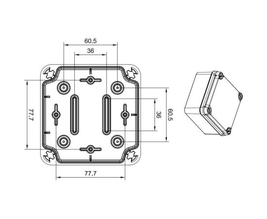 Распределительная коробка IDE наружного монтажа 113x113x68 мм, IP65-67, без сальников, гладкие стенки EL111 – изображение 3