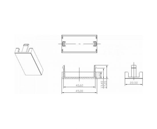 Вставка-заглушка 45x22.5 аналог Mosaic Hyperline SIP2-BL-M45-22.5 35910 – изображение 3