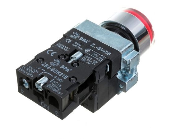 Кнопка управления ЭРА LAY5-BW3461 с подсветкой красный 1з 20/200/4000 Б0045661 