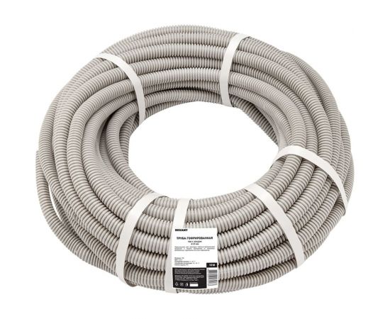 Гофрированная труба REXANT из ПВХ с зондом, d25 мм, бухта 10 м 28-0025-10 