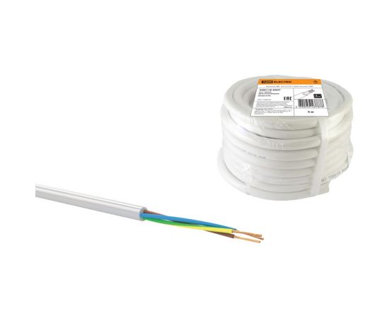 Провод TDM ПВС 3х1,5 ГОСТ 5м, белый SQ0118-0007 