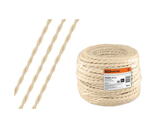 Ретро провод TDM ""Эко"" 2x2,5 витой ГОСТ бежевый 50м SQ2801-0112 