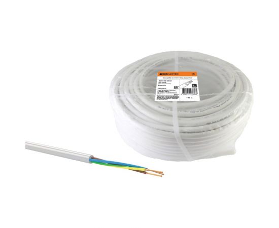 Провод TDM ПВС 3х1 ГОСТ 100м, белый SQ0118-0038 