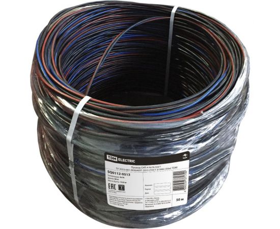 Провод TDM СИП-4 4х16-0,6/1 ТУ 3553-001-90364697-2015 ГОСТ 31946 50м SQ0112-0513 
