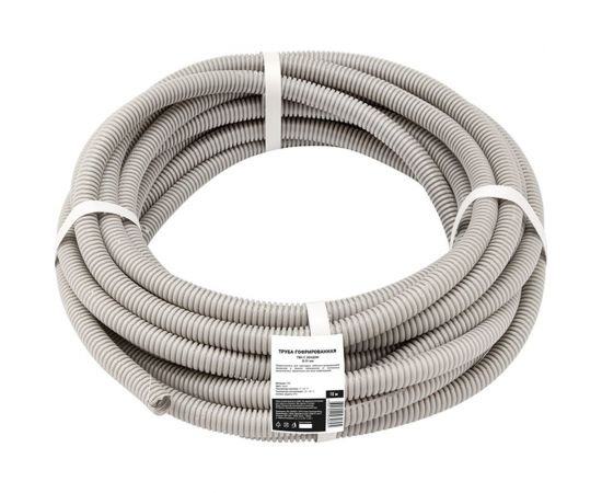 Гофрированная труба REXANT из ПВХ с зондом, d20 мм, бухта 10 м 28-0020-10 
