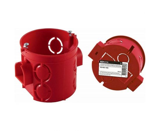 Установочная коробка TDM СП D68x62мм, углубленная, саморезы, стык. уз, красная, IP20, инд. штрихкод SQ1402-1906 