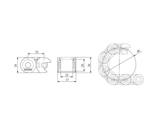 Кабельный канал Emas открытого типа 20/25 R=40 HKP020025R3A – изображение 2