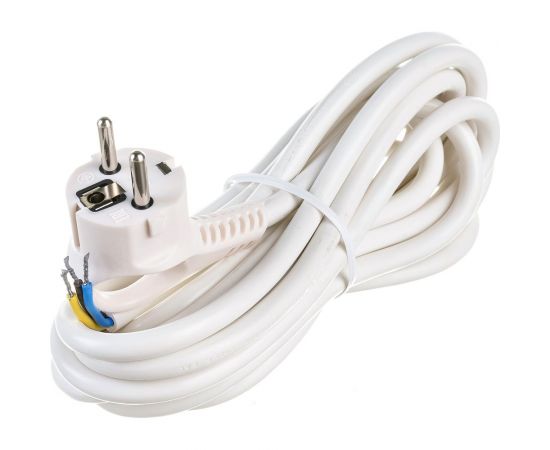Сетевой шнур с вилкой ЭРА U-3x1,5-5m-W с заземлением 5м ПВС 3x1,5мм2 белый Б0048710 – изображение 2