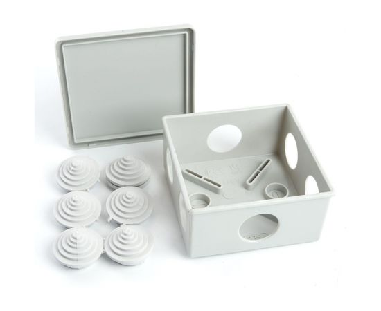 Разветвительная коробка STEKKER 85*85*40мм, 6 вводов, IP44, светло-серая, EBX10-34-44 (GE41235) 39994 – изображение 3