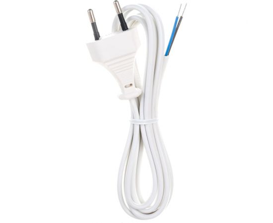 Шнур для бра ЭРА UXШВВП1,8mW 2x0.5мм2 1,8м без выключателя белый 6A Б0044069 – изображение 4