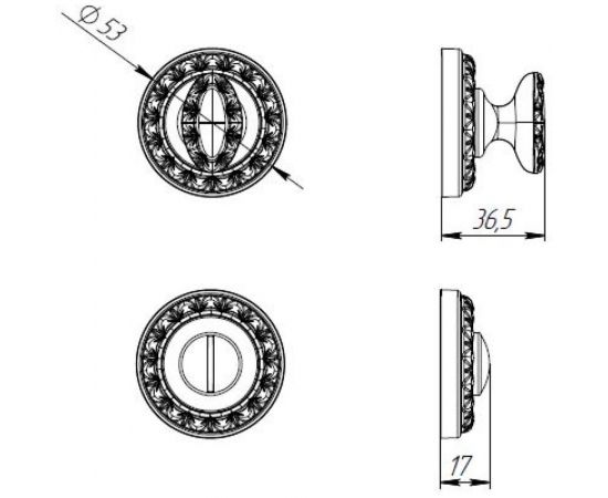Поворотная ручка PUNTO BK6 MT OB-13 античная бронза 39605 – изображение 4