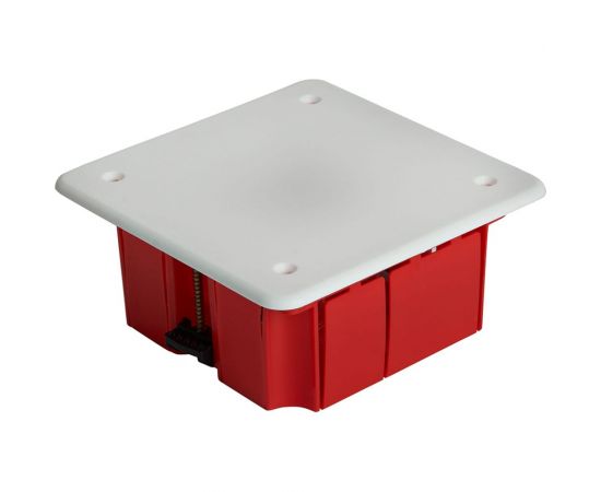 Монтажная коробка STEKKER EBX30-02-1-20-92 для полых стен, с пластиковыми зажимами, с крышкой, 92*92*45мм, IP20, красный (GE41022) 49007 