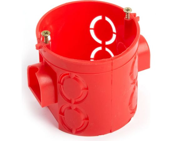 Углубленный подрозетник STEKKER 68*62мм с кабель-каналом для сплошных стен, красный, EBX30-01-1 (GE40011-06) 49002 