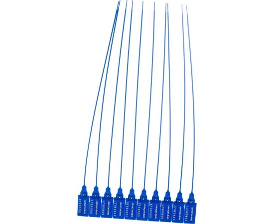 Пластиковая номерная пломба Пломба.Ру D 2,3 мм, L 350 мм, Цвет синий 50 шт. 639317 