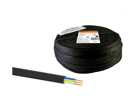 Шнур TDM ШВВП 3х0,75 ГОСТ 100м, черный SQ0120-0073 