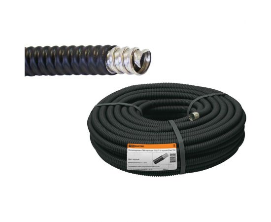Металлорукав в ПВХ-изоляции TDM РЗ-Ц-П нг d 15 черный 50м SQ0407-0215 