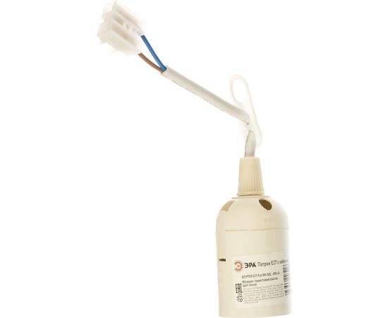 Патрон с клеммной колодкой ЭРА Е27, пластик, белый Б0043676 