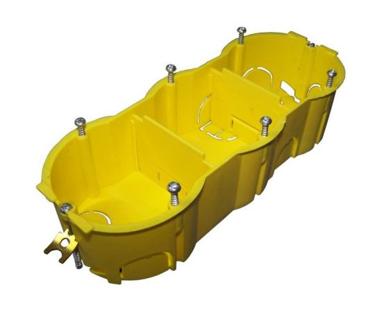 Подрозеточная коробка TWT в стену для суппорта 45x135, желтая BX45x135-YL 