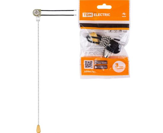 Сонетка-выключатель для бра с цепочкой TDM 3А, 250В, металлик SQ1806-0225 