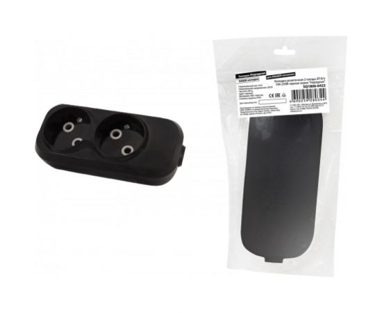 Розеточная колодка TDM 2 гнезда 2П б/з 10А 250В черная серии Народная SQ1806-0422 