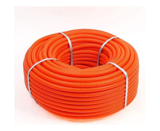 Гофрированная труба из ПНД REXANT с зондом d 20 мм оранжевая 100 м 28-0020-5 