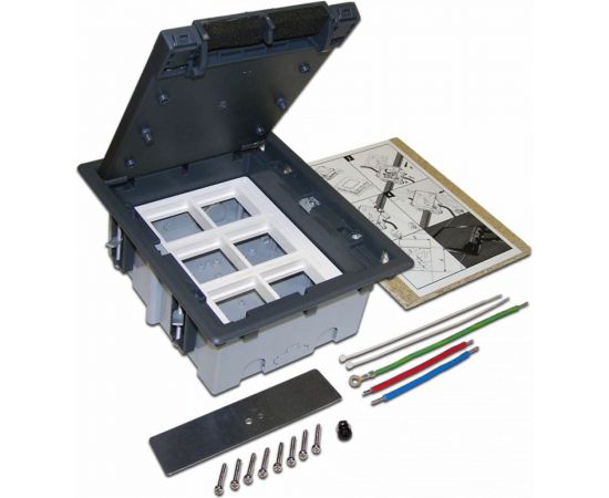 Лючок в пол на 6 модулей LANMASTER Mosaic 45x45 LAN-WA-FLBP-F45/6 