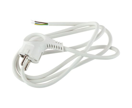 Сетевой шнур с вилкой ЭРА U-3x1-5m-W с заземлением 5м ПВС 3x1мм2 белый Б0048702 