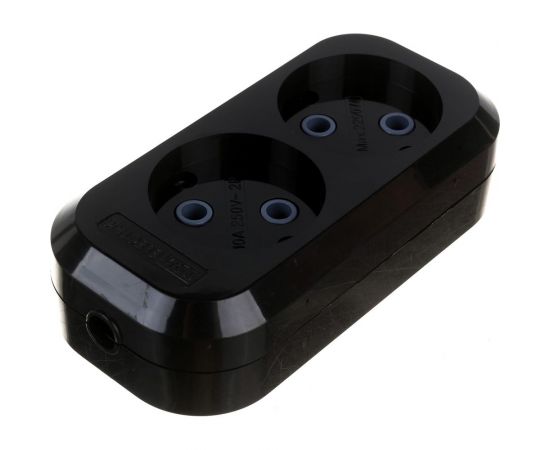 Розеточная колодка TDM 2 гнезда 2П б/з 10А 250В черная SQ1806-0112 – изображение 2