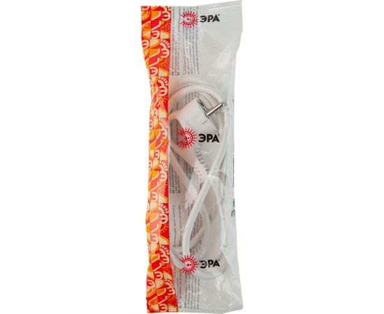 Сетевой шнур с вилкой ЭРА U-3x1-5m-W с заземлением 5м ПВС 3x1мм2 белый Б0048702 – изображение 2