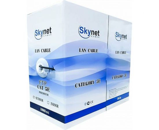 SkyNet Кабель Light UTP indoor 2x2x0,46, медный, FLUKE TEST, кат.5e, однож., 305 м, box, серый CSL-UTP-2-CU – изображение 2