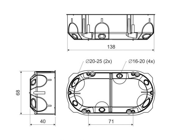 Приборная двойная коробка KOPOS KPL 64-40/2LD_NA – изображение 2