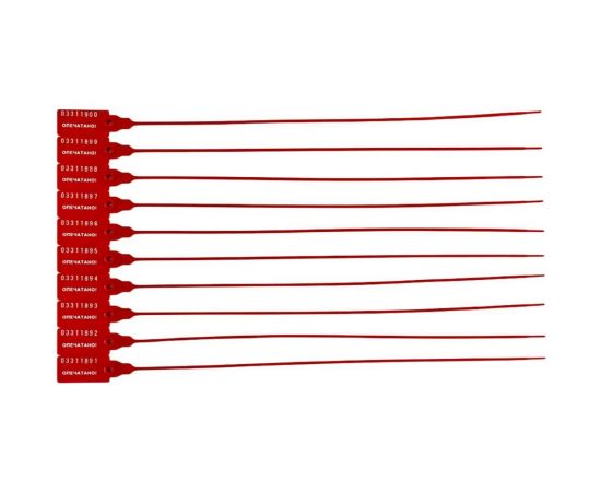 Номерная пластиковая пломба ТПК Технологии Контроля Универсал 350 (Цвет:красный) 1000 шт. 24161 – изображение 3