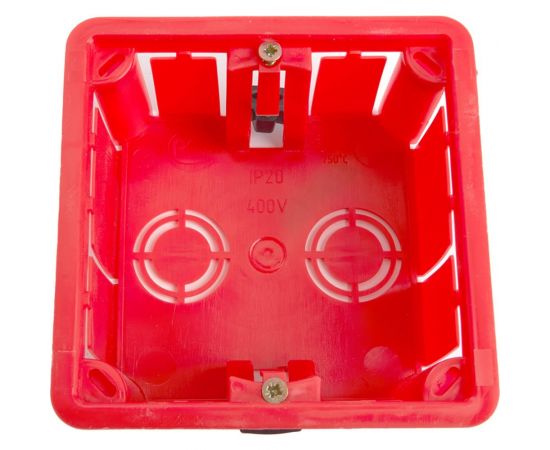 Монтажная коробка STEKKER EBX30-02-1-20-92 для полых стен, с пластиковыми зажимами, с крышкой, 92*92*45мм, IP20, красный (GE41022) 49007 – изображение 3