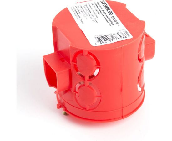 Углубленный подрозетник STEKKER 68*62мм с кабель-каналом для сплошных стен, красный, EBX30-01-1 (GE40011-06) 49002 – изображение 4