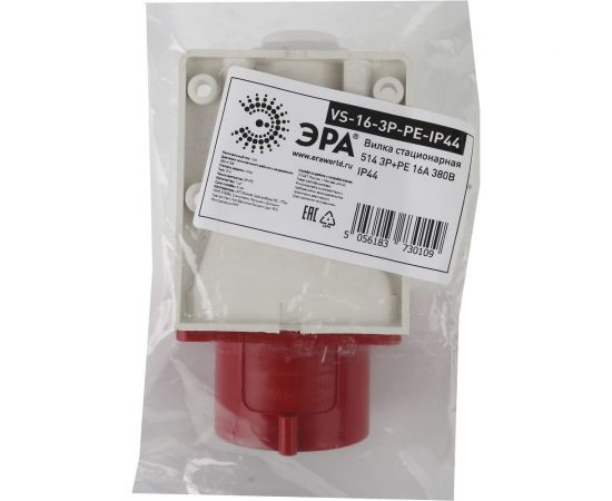 Стационарная вилка ЭРА 514 3Р+РЕ 16А 380В IP44 Б0032856 – изображение 4