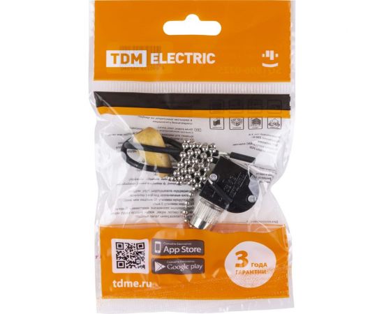 Сонетка-выключатель для бра с цепочкой TDM 3А, 250В, металлик SQ1806-0225 – изображение 5