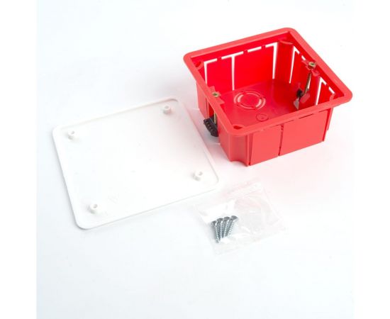 Монтажная коробка STEKKER EBX30-02-1-20-92 для полых стен, с пластиковыми зажимами, с крышкой, 92*92*45мм, IP20, красный (GE41022) 49007 – изображение 7