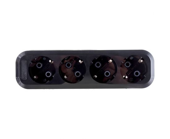 Розеточная колодка TDM 4 гнезда 2П 3 16А 250В черная SQ1806-0114 