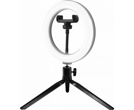 Кольцевая светодиодная лампа TDM 26 см, 12 Вт, 2700-6400 К, штатив настольный, диммер, USB, SQ0373-0302 