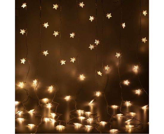 Светодиодная новогодняя гирлянда ЭРА ENIZ64W Звездочки 1.2х1.3 м, теплый белый, 64LED, IP20 Б0051876 