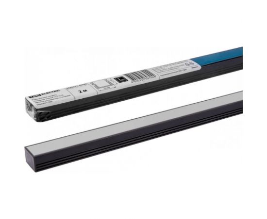 Алюминиевый профиль TDM накладной черный 1612 2 м, матовый рассеиватель, 2 заглушки, 3 крепежа SQ0331-0492 