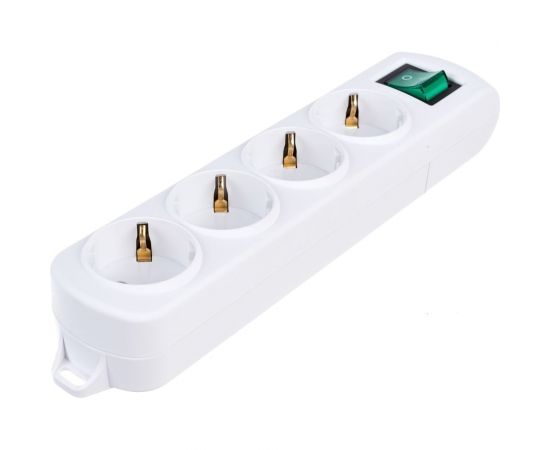 Колодка Lezard LETITIA с заземлением 4 входа с выключателем 721-0400-402 