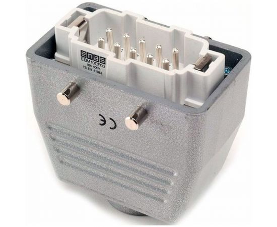 Вилка Emas 10 полюсов, кожух со штепселем, верхний ввод, без фиксатора, 16А EBM10FU30 