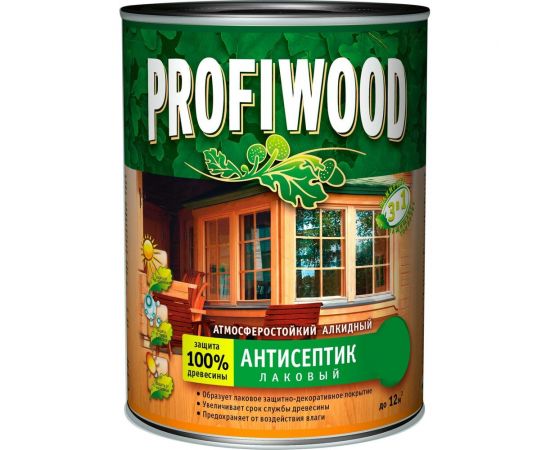 Алкидный антисептик PROFIWOOD (лаковый; тонирующий; атмосферостойкий; сосна; 0.75 л; 0.7 кг) 67014 