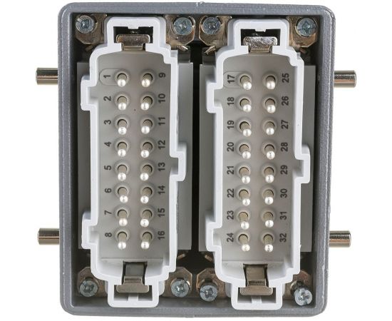 Вилка Emas боковой ввод, 32 полюса, 16А, 400В. EBM32FU10 – изображение 2