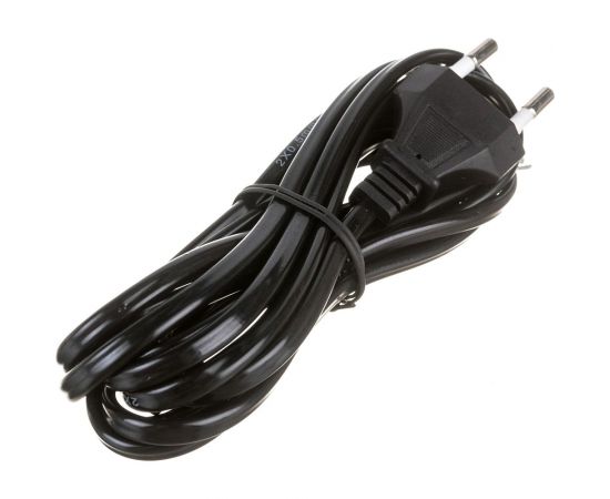 Кабель питания TWIST с вилкой без разъема 2*0,5мм2, 220V/2,5A, 3м, черный PCWP-3M-B – изображение 2