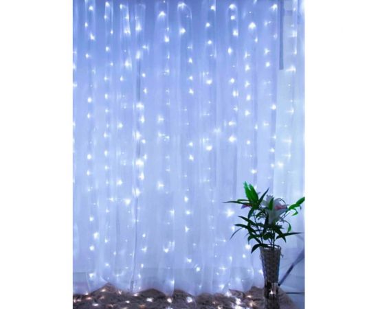 Светодиодная новогодняя гирлянда ЭРА Занавес 8 режимов, 3х2 м, холодный белый ЕNIGW-320W Б0051874 – изображение 2